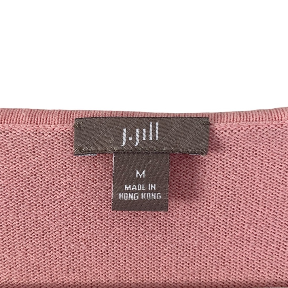 J. Jill women’s pink scoop neck long sleeve size M button details eclectic artsy - Picture 3 of 5